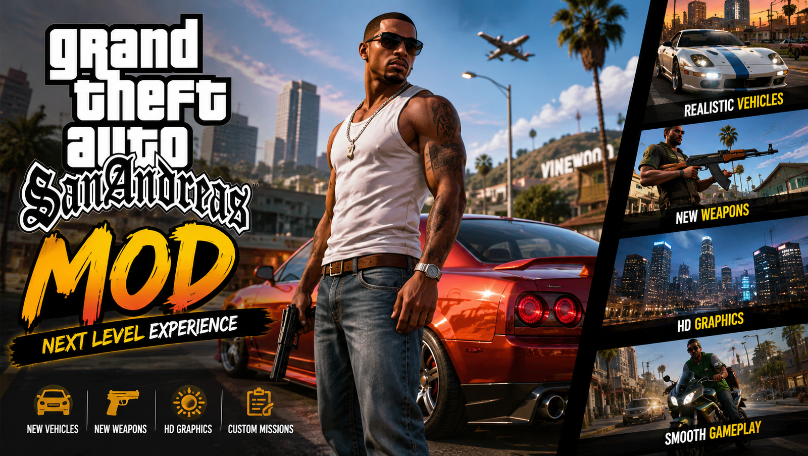 You are currently viewing GTA San Andreas Mods List (Graphics, Cars, Gameplay)