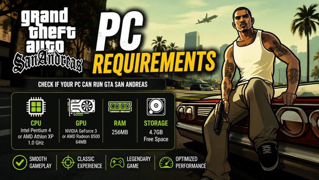GTA San Andreas PC Requirements: 7 Essential Specs to Play Smoothly